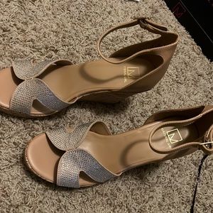 Material girl Bretta wedge bling Sandler size 10